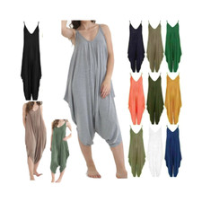 NEW LADIES CAMI HAREM LAGENLOOK JUMPSUIT ROMPER WOMEN HAREEM PLAYSUIT UK (8-26)