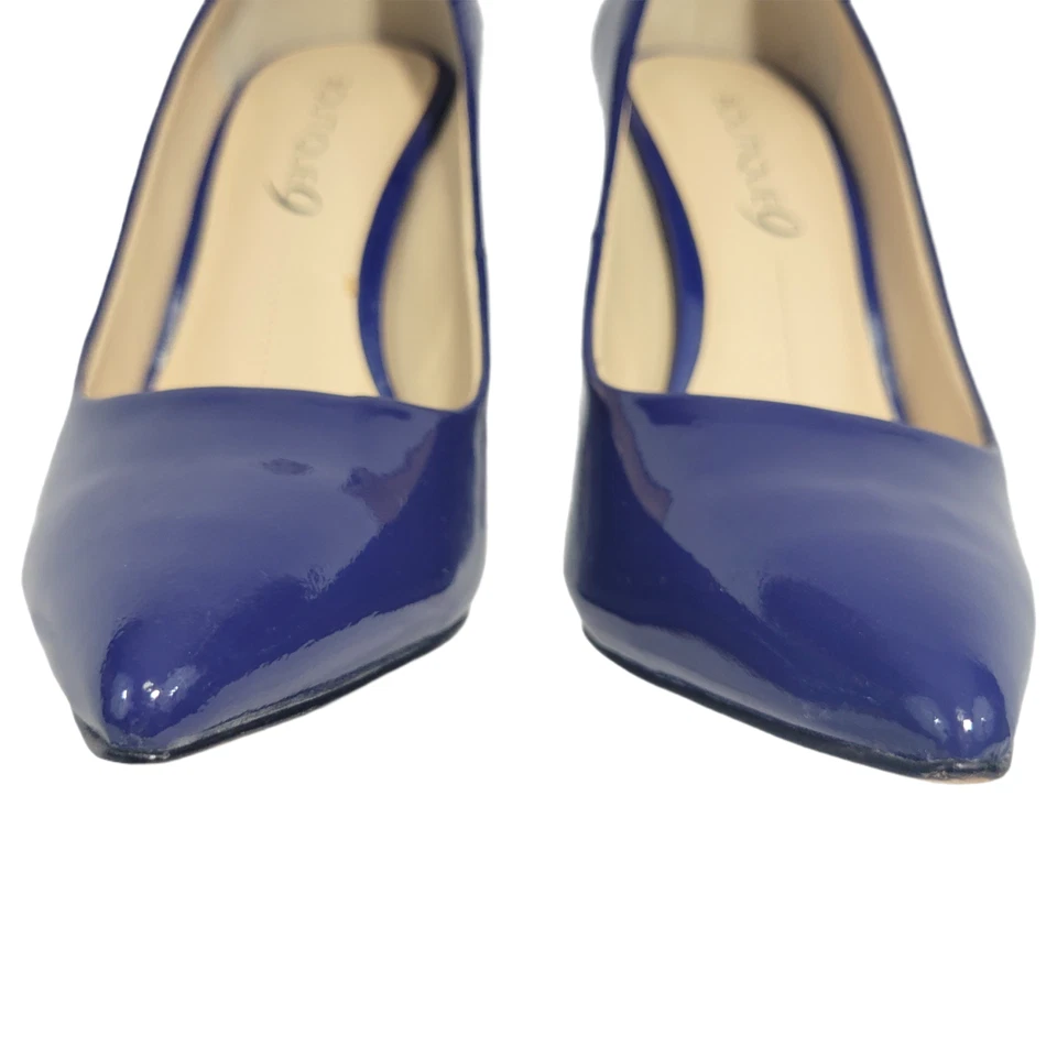 Boutique 9 Zapatos 6 Azul Cuero Punta Punta Sexy Stiletto Bomba Tacones Altos Foto 3 de 4