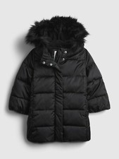 Gap Toddler ColdControl Ultra Max Long Puffer Jacket Size 12-18 M Absolute Black