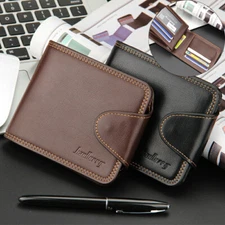Man's Leather Coin Wallet Bifold Handbag Credit Card Holder Wallet Pocket Purse