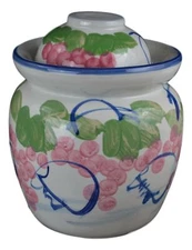 Medium Porcelain Pickling Jar 3 Liter with 2 Lids Fermenting Pickling Kimchi ...