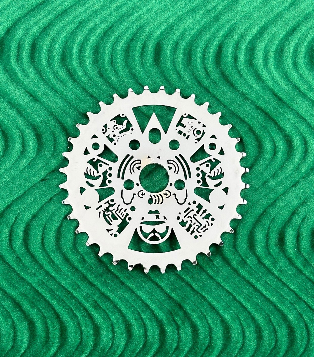 BICYCLE 36T LASER CUT AZTEC CALENDAR W/ LOWRIDER MAN SPROCKET. | eBay