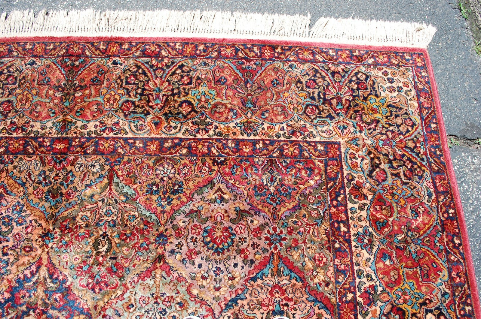 ANTIQUE EARLY KARASTAN KIRMAN MULTI_COLOR PANEL PATTERN#717 RUG CARPET 8.8 X 12