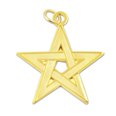 Excellent Master Star York Rite Masonic Pendant - [Gold][1 1/2'' Tall]