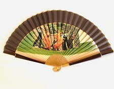 Hand Made Decorative Folding Fan Madrid Spain 16  X 9  Beautiful Dancing Ladies