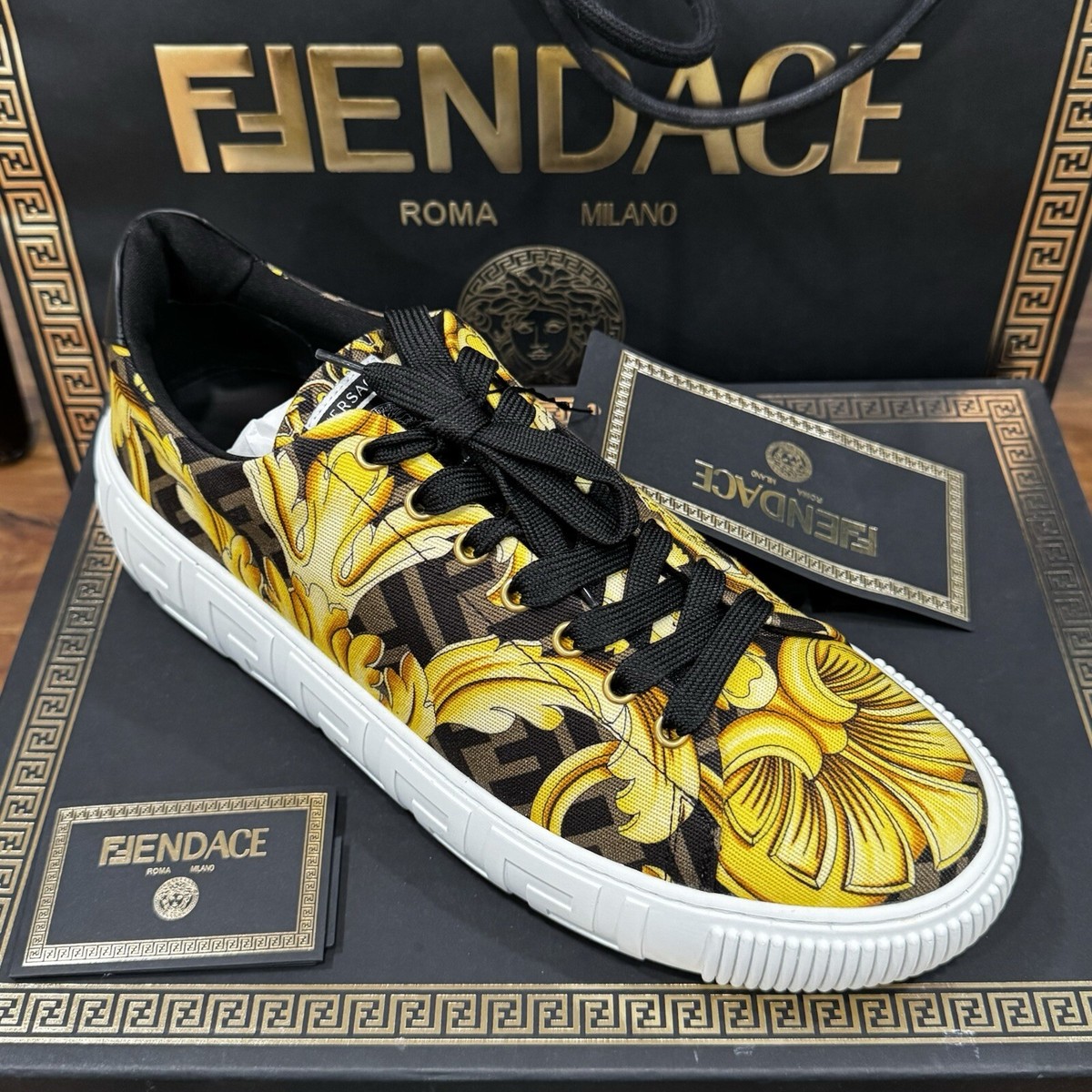 Very rare Versace x H&M Shoes in pristine unworn condition in original box They said/We said: Versace for H&M shows up on eBay a week  main image 4