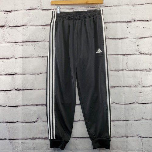 ADIDAS Joggers Mens Small Tapered Drawstring Athletic Black White