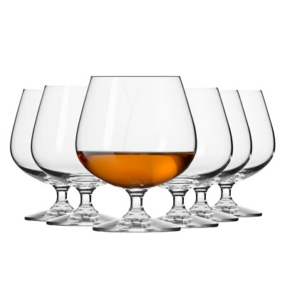 Krosno Balance Gläser für Cognac Schnaps Whisky | Set 6 | 480 ml | Spülmaschine
