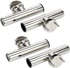 1/2/4 PCS Stainless Steel Clamp on Fishing Rod Pole Holder for Rail 1-1/4" to 2"