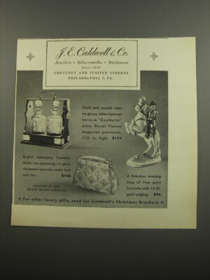 1951 J.E. Caldwell & Co Ad - Royal Vienna Augarten Porcelain, Tantalus, Bag