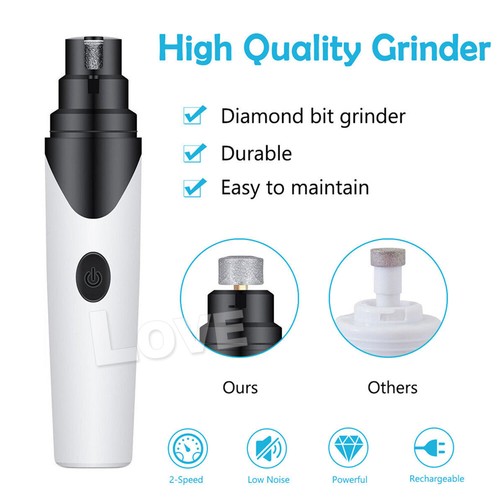Electric Dog Cat Pet Nail Clippers Nail File Claw Grooming Nail Grinder Trimmer - Picture 3 of 10