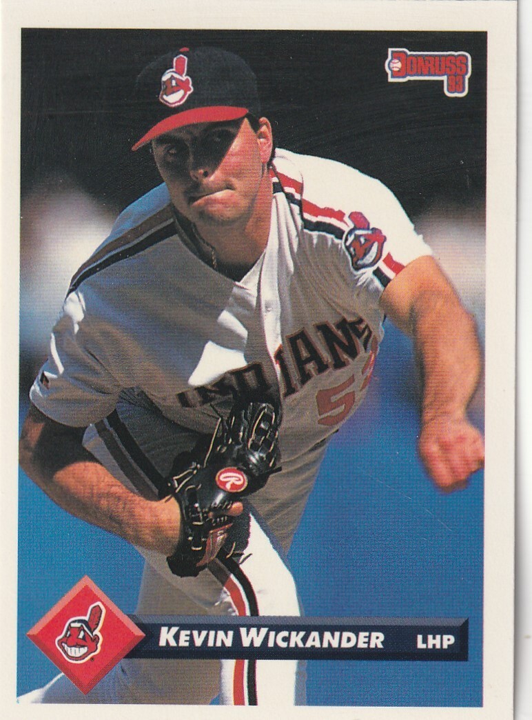 FREE SHIPPING-MINT-1993 Donruss Kevin Wickander #389 INDIANS