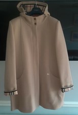 Burberry 80% Wool 20% Cashmere Camel Single Breasted Coat Size 48 Made In Spain