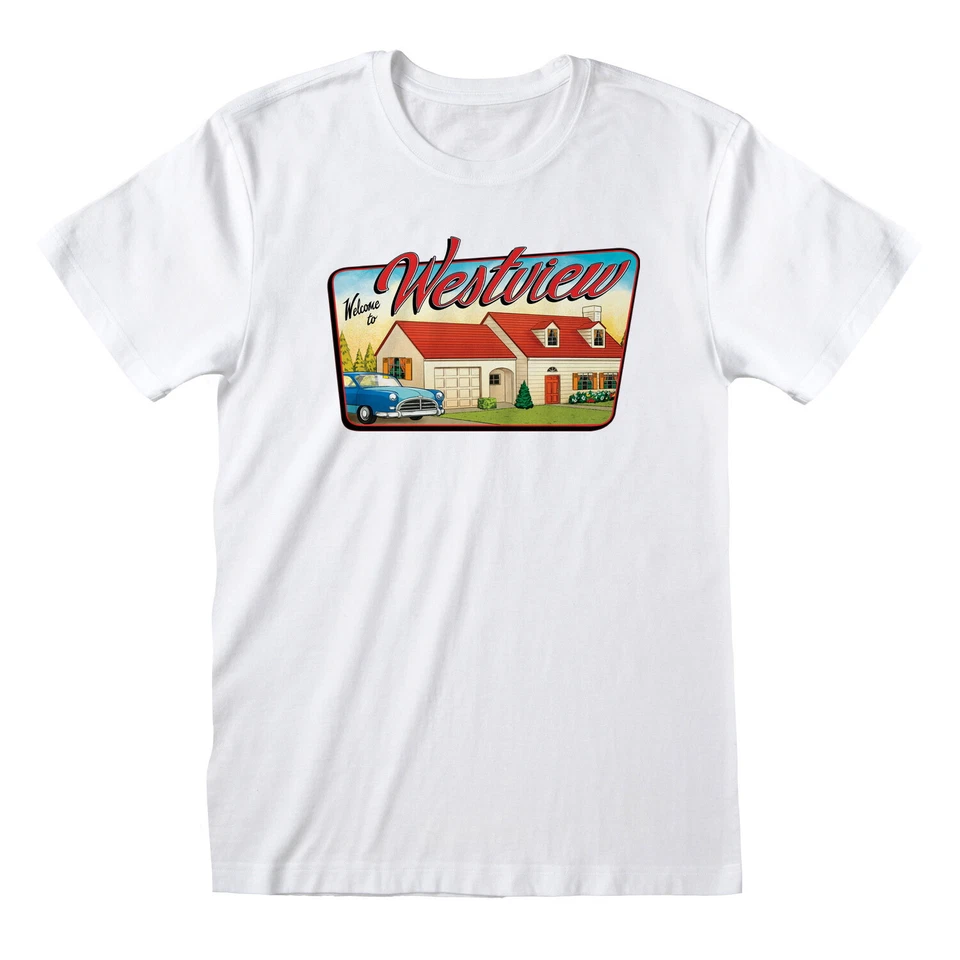 Marvel Wandavision 'Welcome To WestView' (Blanco) Camiseta - ¡NUEVO Y OFICIAL! - Imagen 1 de 1