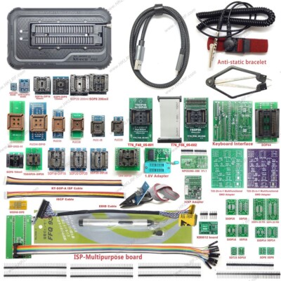 T76 Programmer+49 Adapters Support Eprom ISP BGA Socket Tester Clip Socket XGecu