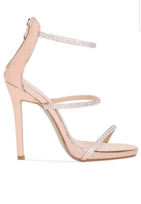 rose gold diamante heels