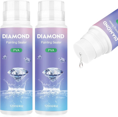 NAIMOER 2Pack Diamond Art Sealer 240ML, Diamond Art Sealer with Sponge Head, 5D