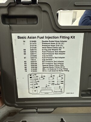 Spx Otc Basic Asian Fuel Injection Fitting Kit | eBay