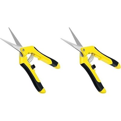 IPower 6.5'' Hand Pruner - Stainless Steel Gardening Scissors, Yellow, 2-Pack