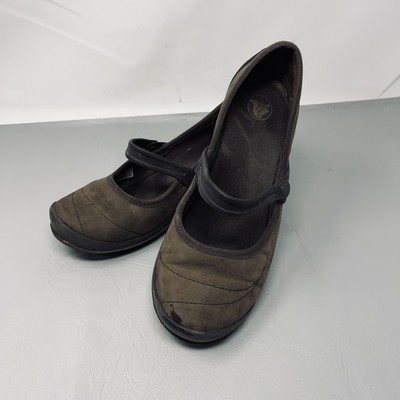 Crocs Mary Jane Shoes Womens Size Brown Suede Comfort Casual