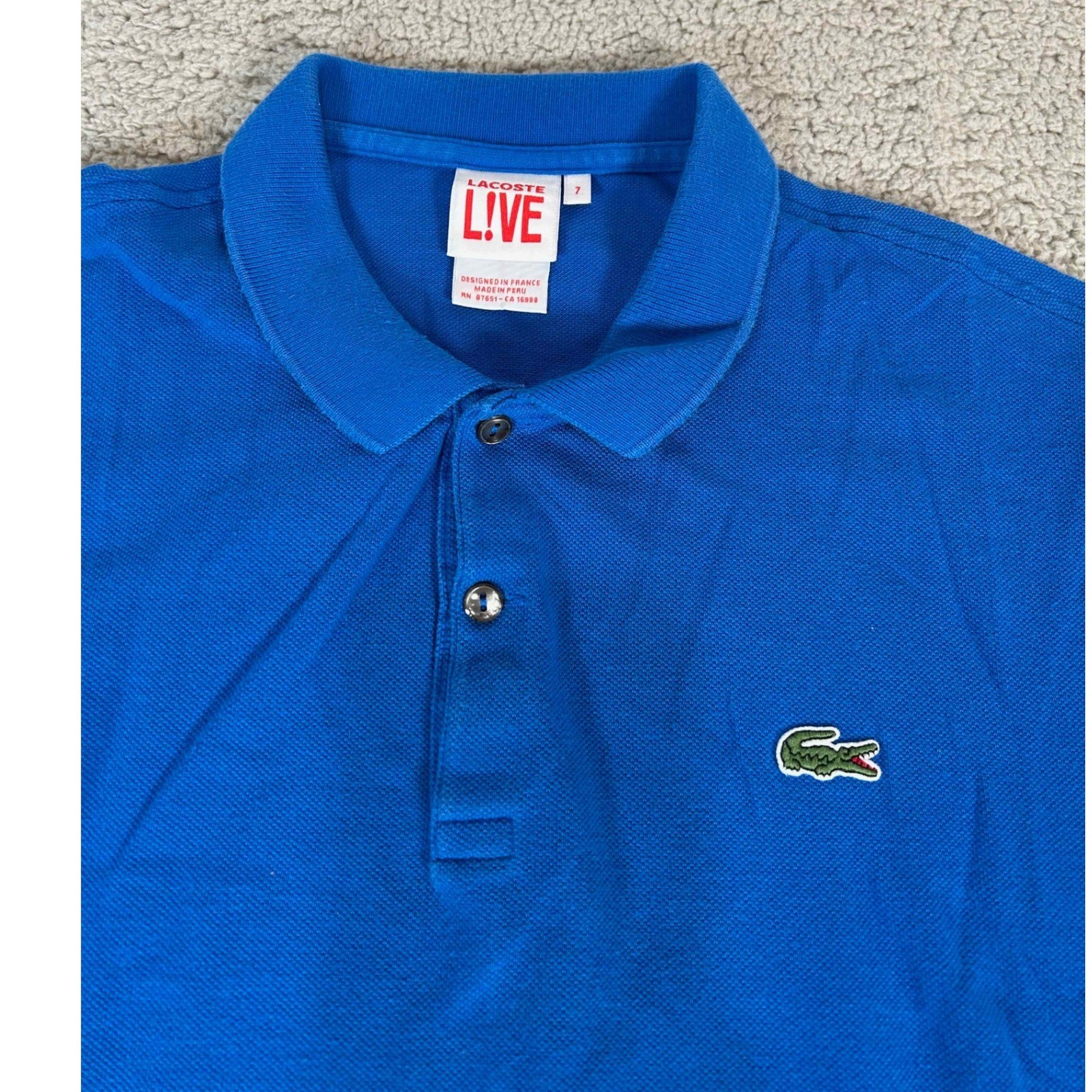 Lacoste L!VE Polo Shirt Mens Size 2XL Blue Short Sleeve Casual Classic Fit thumbnail 2
