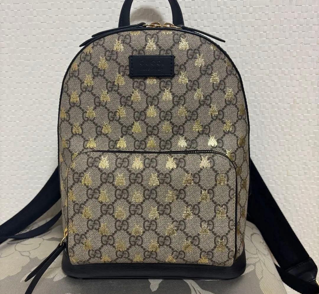 GUCCI GG Pattern Small Backpack Mini Supreme Bee … - image 1