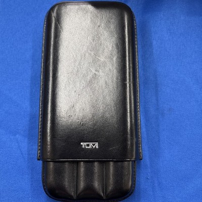 Tumi 3 Finger Leather Cigar Case Black