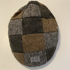 Patrick Francis Ireland Patchwork Tweed Newsboy Cap Hat Size Small