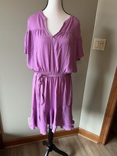 Women’s Simply Vera Vera Wang Belted Elastic Waist Knee Lethe Pink Dress Sz XL
