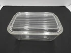 Vintage Pyrex 502-B Clear Refrigerator Dish With 502-C Ribbed Lid
