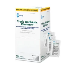 (144 Pack) Triple Antibiotic Ointment 0.9g Single Packet, First Aid Kit for M...