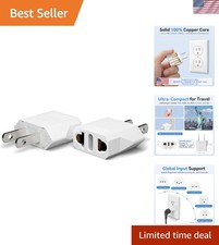 Safe and Reliable European to US Plug Adapters - 220V to 110V Converter 2-Pack