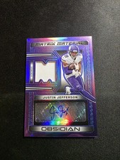 2023 Obsidian Justin Jefferson Matrix Materials Purple Flood FOTL /30