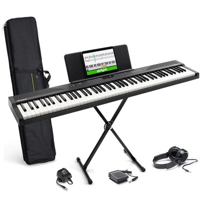 Alesis 88 Key Keyboard Piano with 480 Sounds, 88 keys + accessories, Black