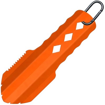 PLACHIDAY 3-in-1 Ultralight Backpacking Trowel, Durable Aluminum Orange