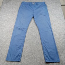 Express Pants Men 32x30 Blue Chino Dress Slim Fit Finn Flat Front Cotton Classic