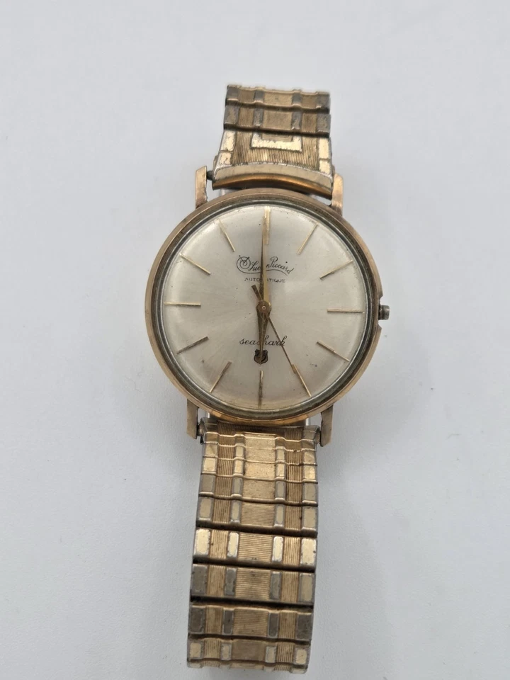 Nota de reloj automático vintage Lucien Piccard Seashark relleno de oro de 10 k para hombre Foto 2 de 4