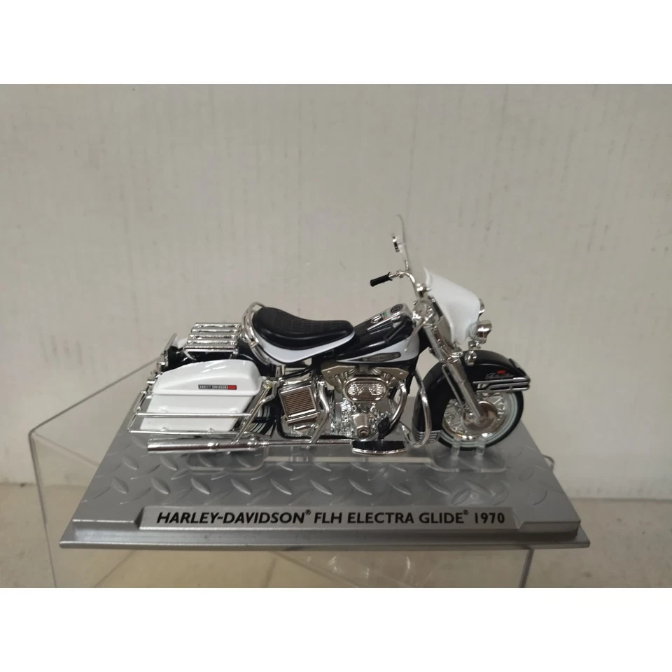 Harley Davidson FLH Electra Glide 1970  - Weiss Schwarz  Topmodell  1:24 Altaya - Bild 2 von 3