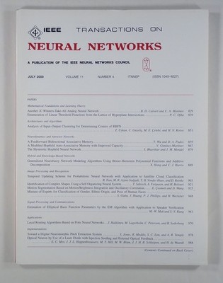 2000 IEEE NEURAL NETWORKS v11#4 machine learning FACE IDENTIFICATION clustering