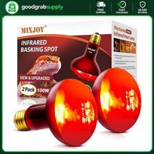 Infrared Heat Lamp Bulb 2 Pack Reptile Amphibian Red 2000-3000 Hours