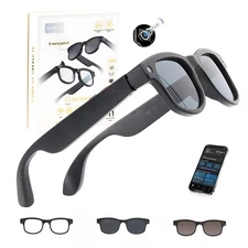 Smart AI Sunglasses with Camera & Bluetooth Audio Vintage Sports Driving Glasses