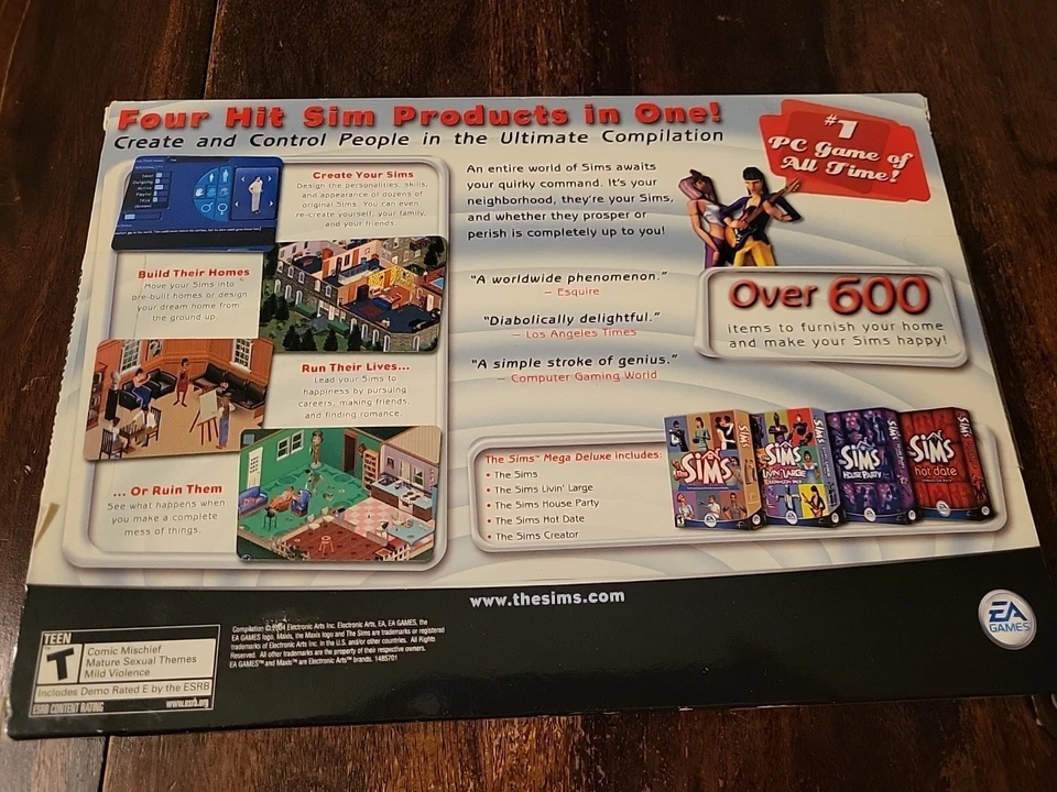 NEW The Sims Mega Deluxe Edition PC 2004 Big Box FACTORY SEALED NOS - Image 3 of 4