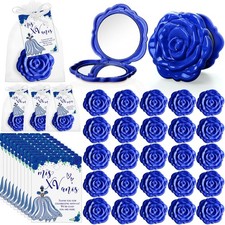 30 Sets Quinceanera Party Favors for Guests Rose Design Compact Pocket Mirror...