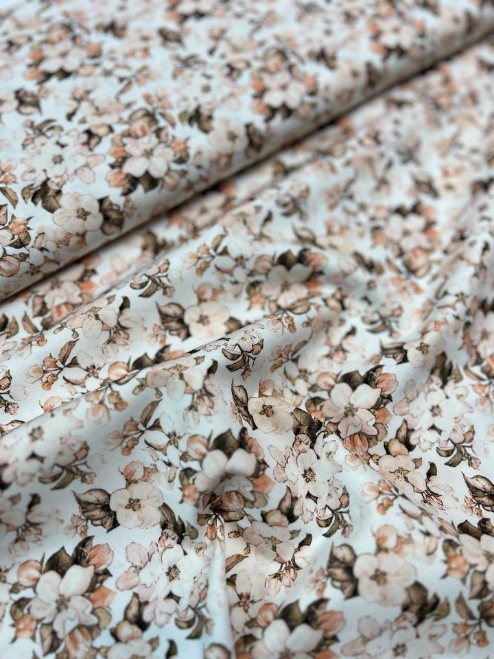 Bio Baumwolle Popeline Stoff, Digitaldruck, Premium Webstoff , Blumen, Meterware - Bild 4 von 4