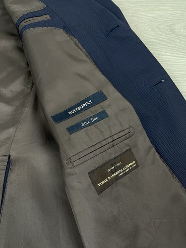 Suitsupply Blu Napoli Vitale Barberis Canonico Navy Tuta Blazer Pantaloni 48R Uomo - Foto 9 di 11