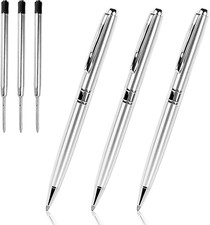 Ballpoint Pens Black Ink - 1.0 Mm Metal Twist Silver Pens