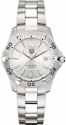 Tag Heuer Aquaracer 39mm WAF1112 Silver Dial Date Stainless Steel Men's Watch