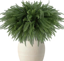 DR.DUDU 18" Norfolk Pine Stems -16 Pack Real Touch Artificial Christmas Greenery
