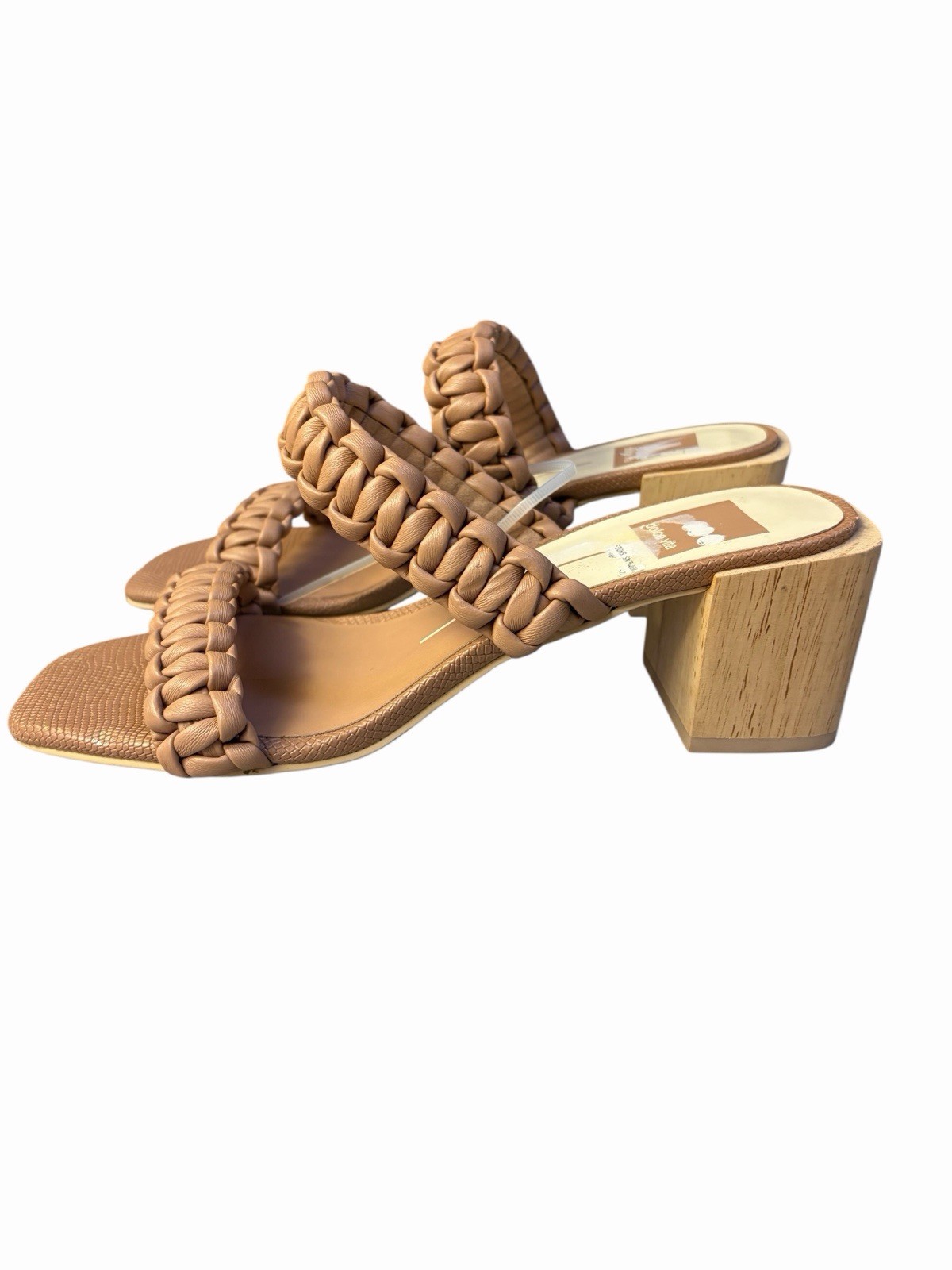 Dolce Vita Braided Weave Indy Camel Stella Cork Heel Sandals Size 7.5 NWOB
