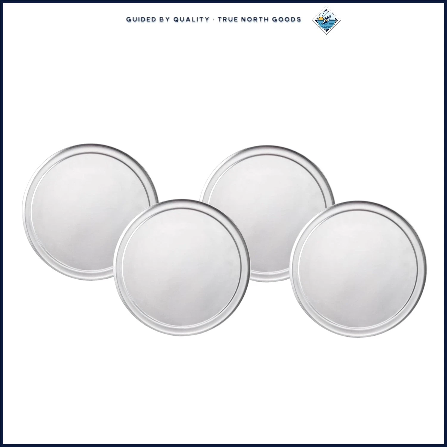 18-Inch Aluminum Pizza Pan Set of 4, Even Heating with Wide Rim for Baking